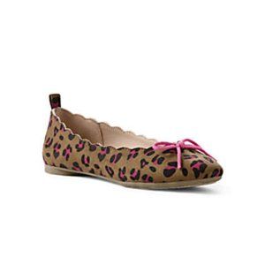 Lands' End Girl's Scallop Ballet Flats-Size 4
